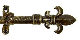 Metallo Decorative Rod & Finial: Fleur De Lis Antique Gold