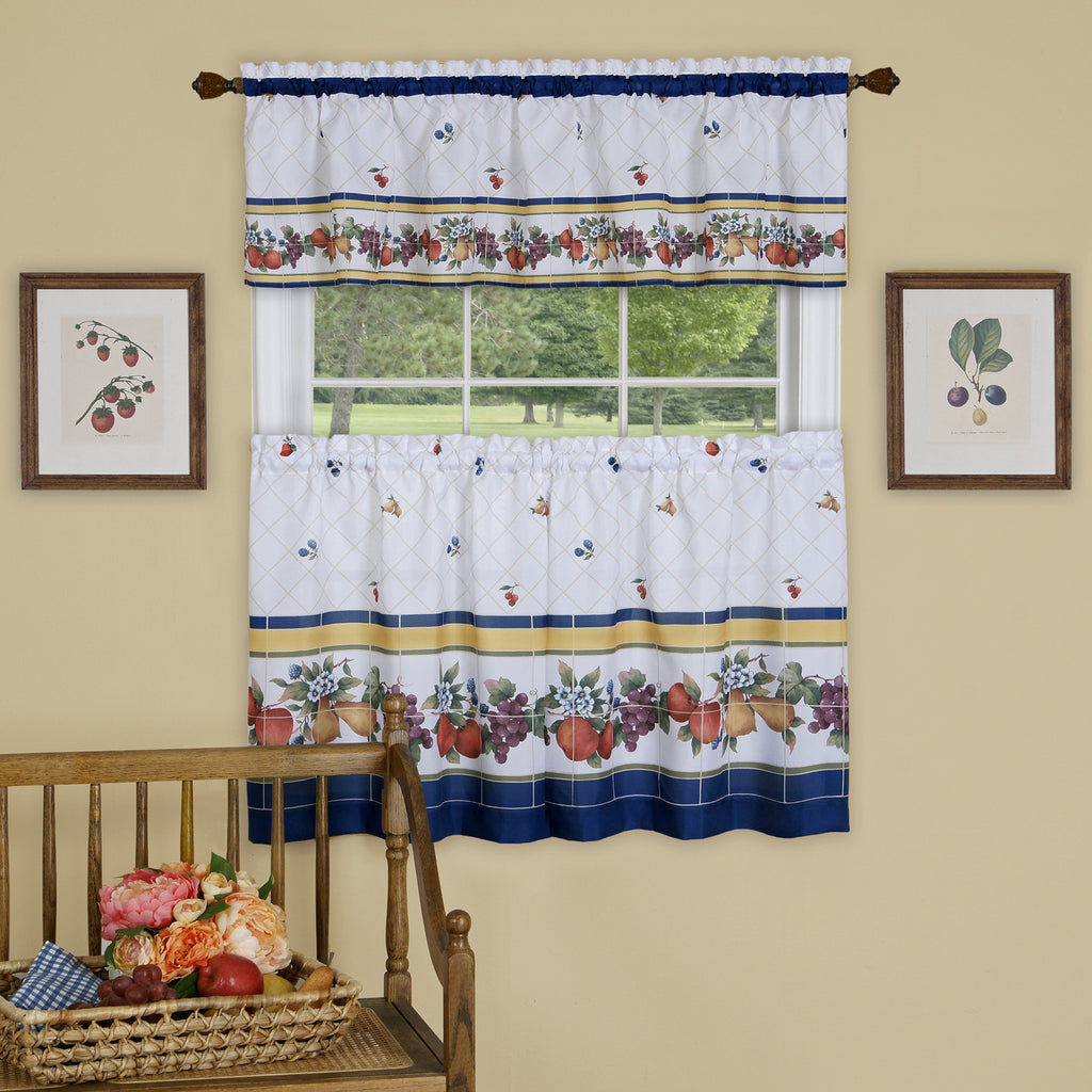 Fruity Tiles Printed Tier and Valance Set